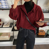 Long Sleeve Simple Elegant Blouse Shirt